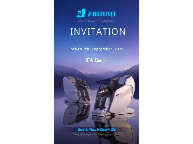 Ningbo Zhouqi Health Technology to Showcase Intelligent Massage Chairs at IFA Berlin 2026